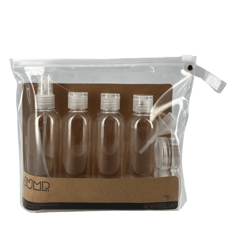 Set de 9 flacons de voyage