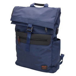 Sac à dos bleu Roll Top Antivol - portable 15.6" STRIPE | Jump® Bagages