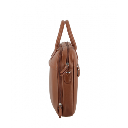Serviette 2 soufflets 40 cm - portable 15" caramel UPPSALA CUIR| Jump® Bagages